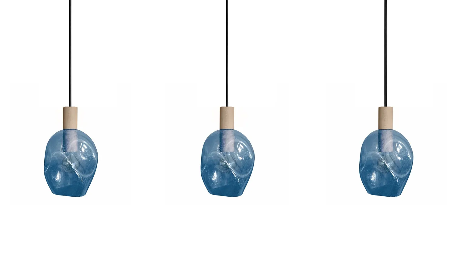Tosel Vingolf Lampadario Barra 70cm Legno Trasparente