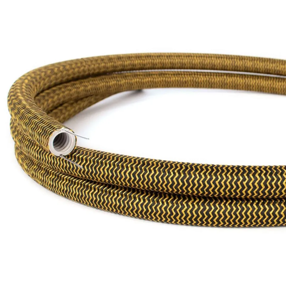 Creative Cables Creative-Tube guaina 20 mm oro nero seta