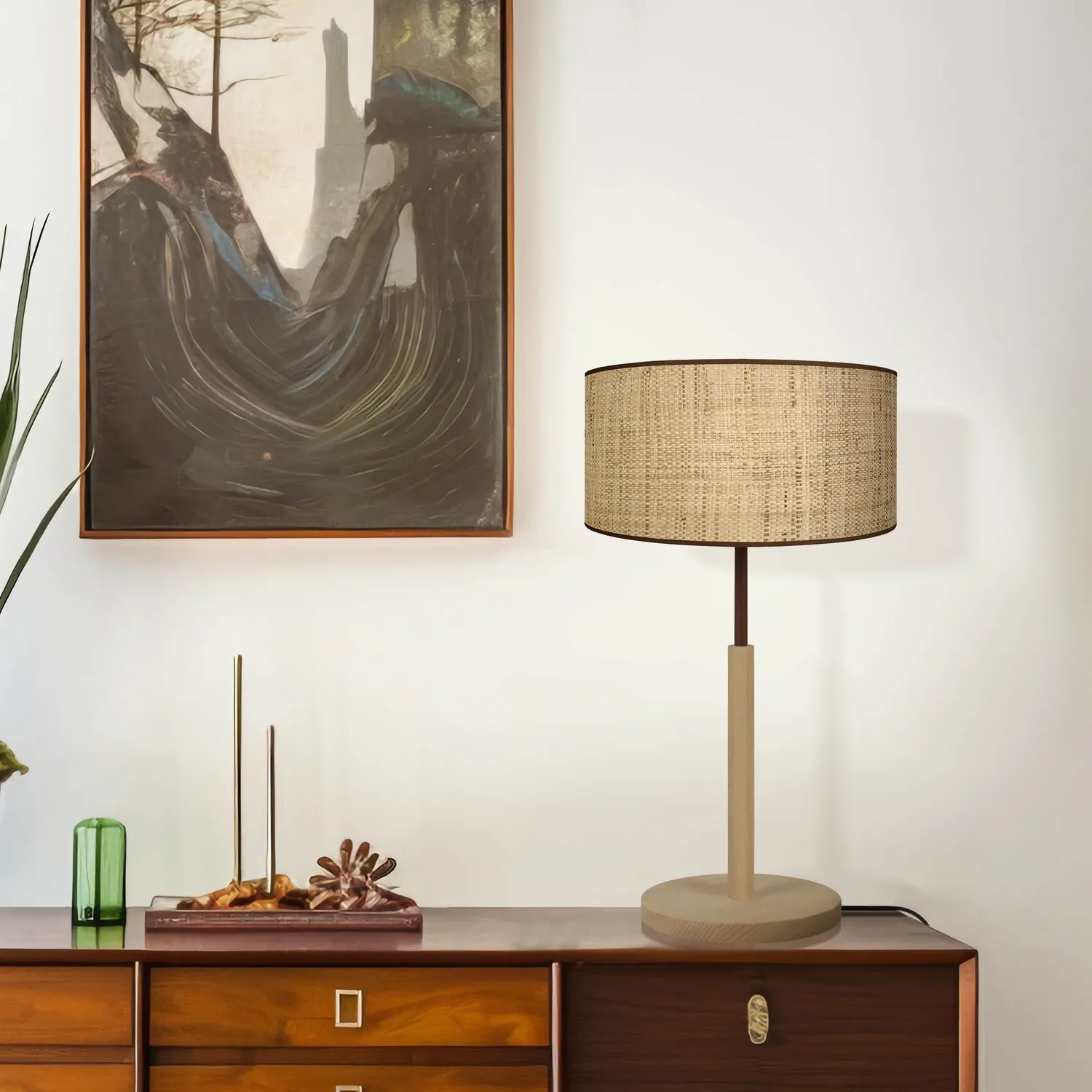 Tosel Cochin lampada da tavolo legno 30x54cm naturale