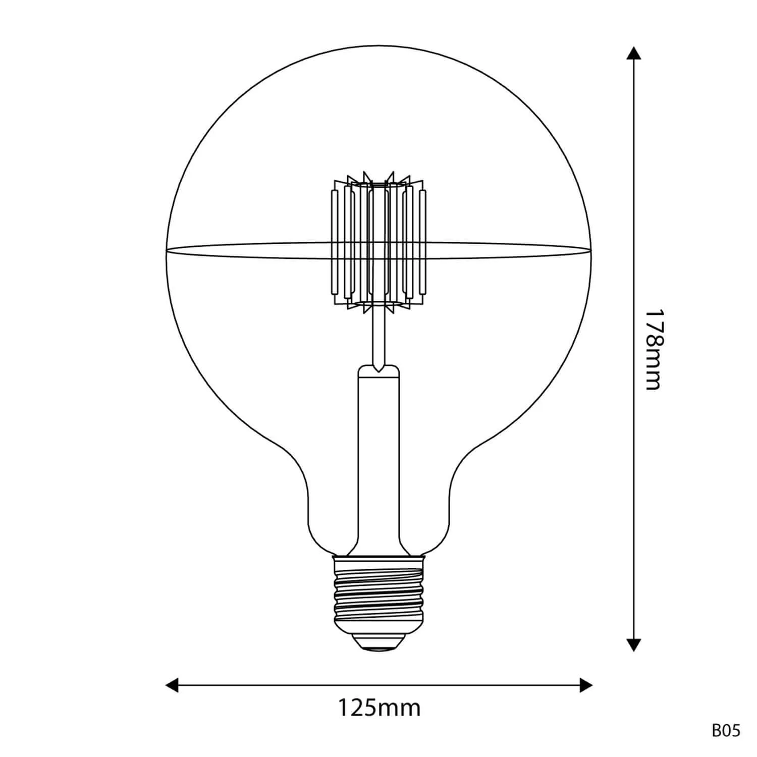 Creative Cables Beb B05 lampadina LED G125 5V E27 2500K