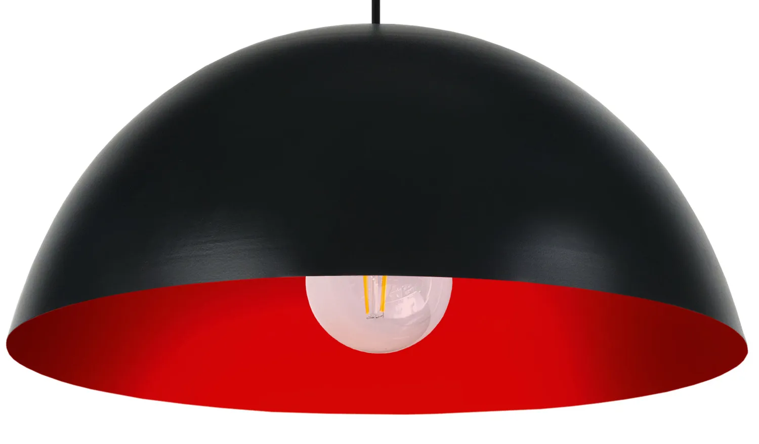 Tosel Demi Boule 35 sospensione 35 cm nero arancio