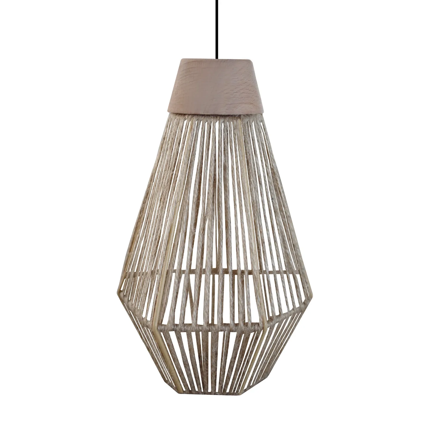 Tosel Perla sospensione corda naturale 20 cm E27