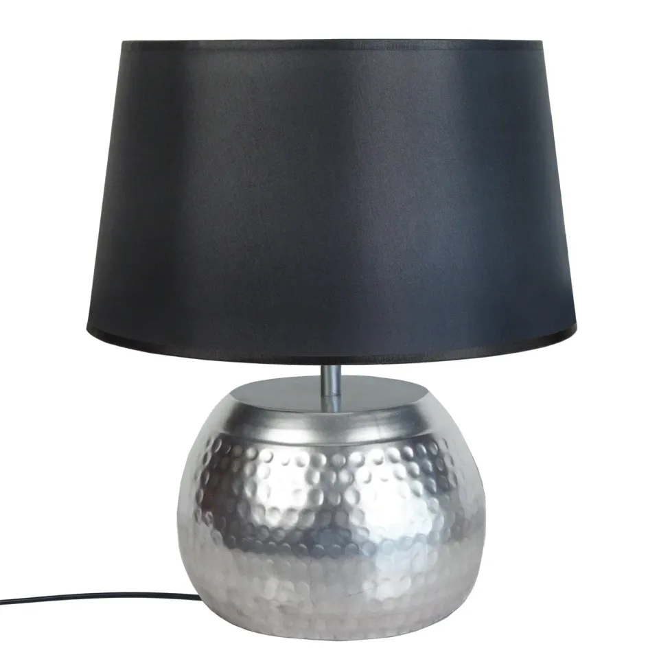 Tosel Bangalore lampada da tavolo sfera cromo bianco 47 cm