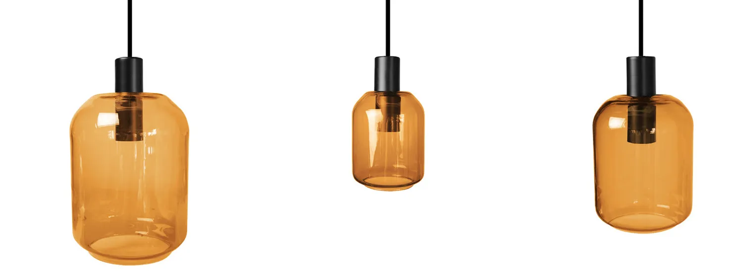 Tosel Svalbard Small lampadario nero trasparente 70 cm vetro