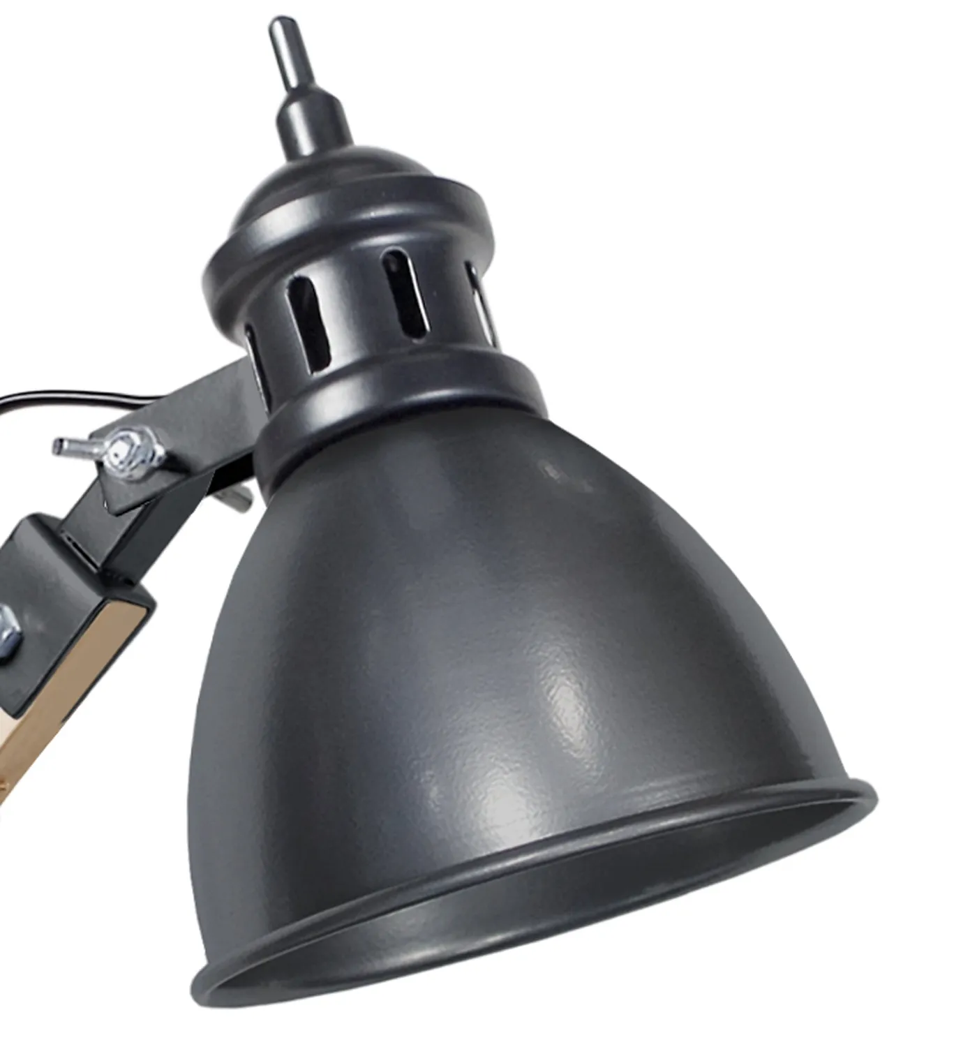 Tosel Iron Cloche Lampada da Scrivania Naturale e Nero E14