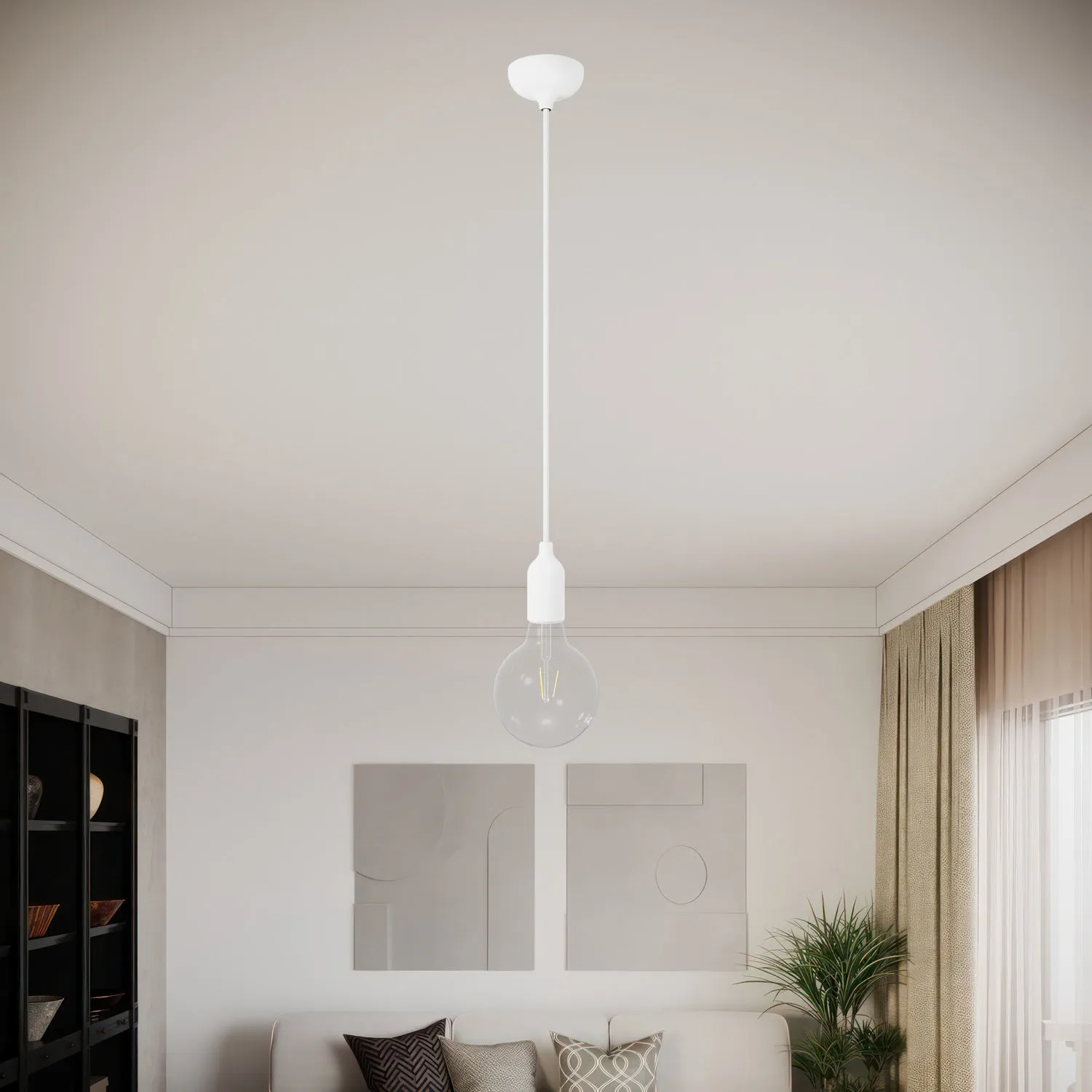 Creative Cables Rosone Soffitto Silicone Bianco Monolume