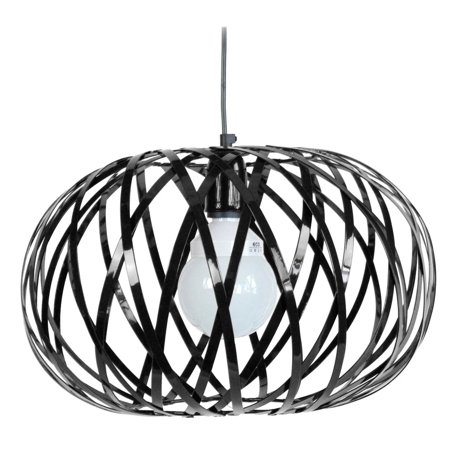 Tosel Citrouille sospensione globo metallo nero