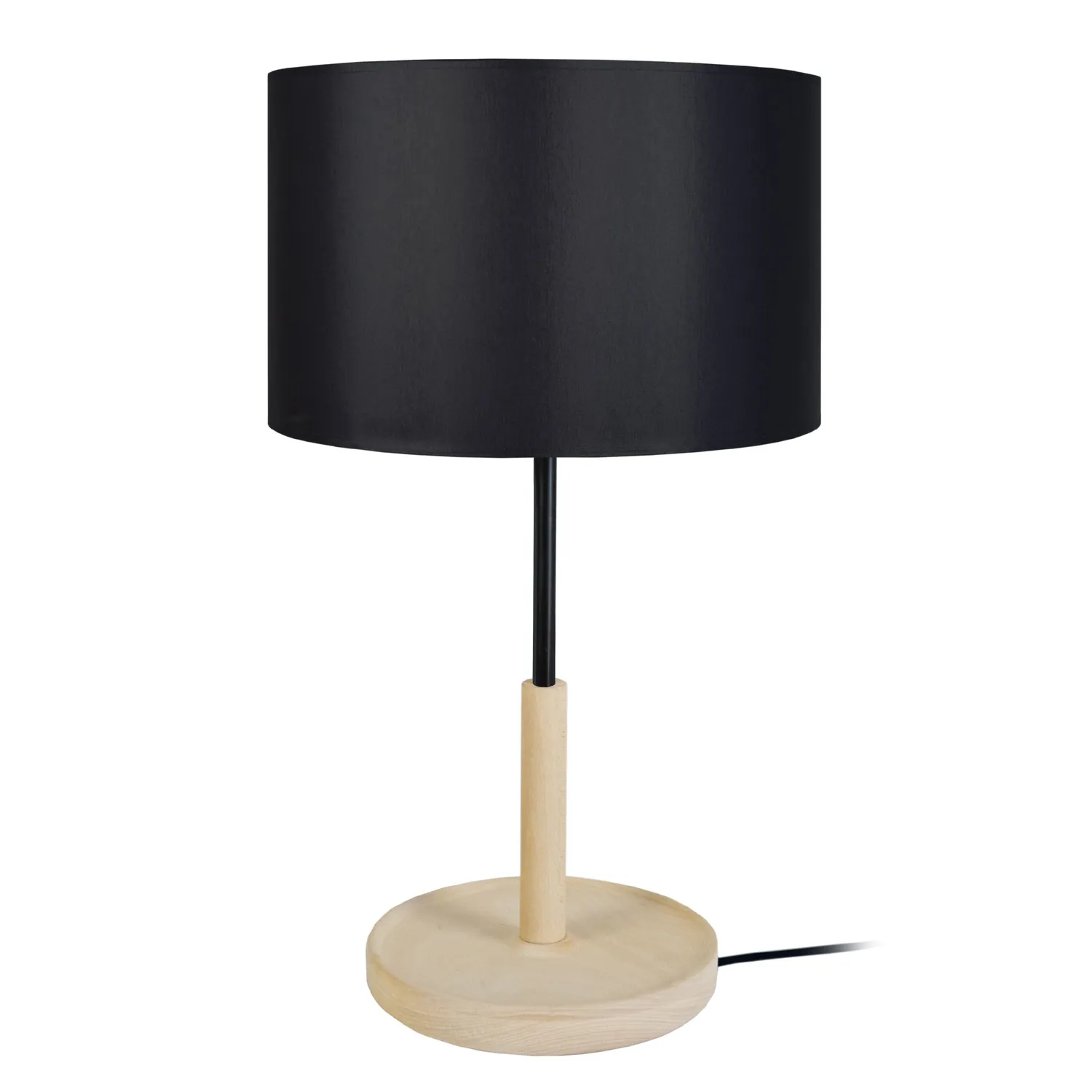 Tosel Pistache lampada tavolo legno bianco cilindrica 30x53 cm
