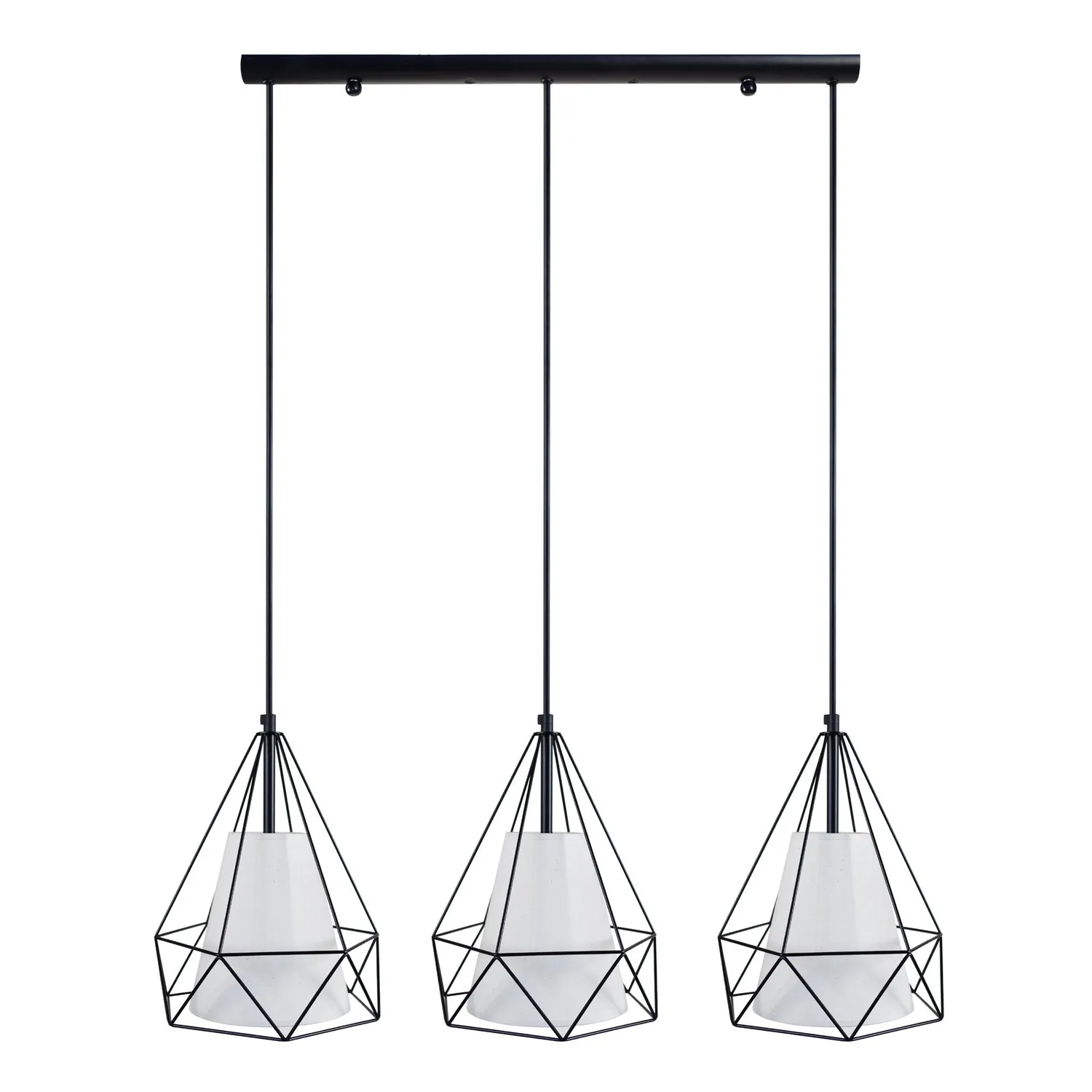 Tosel Gallipoli lampadario barra nero bianco 3 luci E14