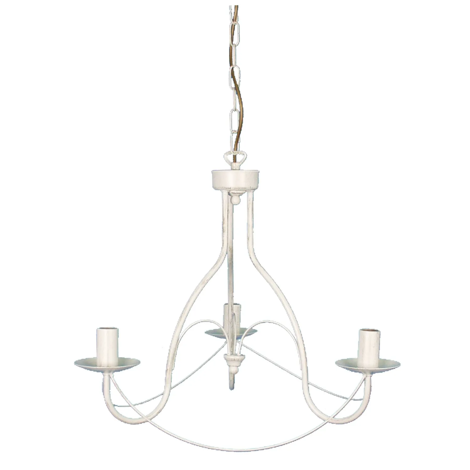 Tosel Provençale Lampadario 3 Luci Nero 50x90 cm