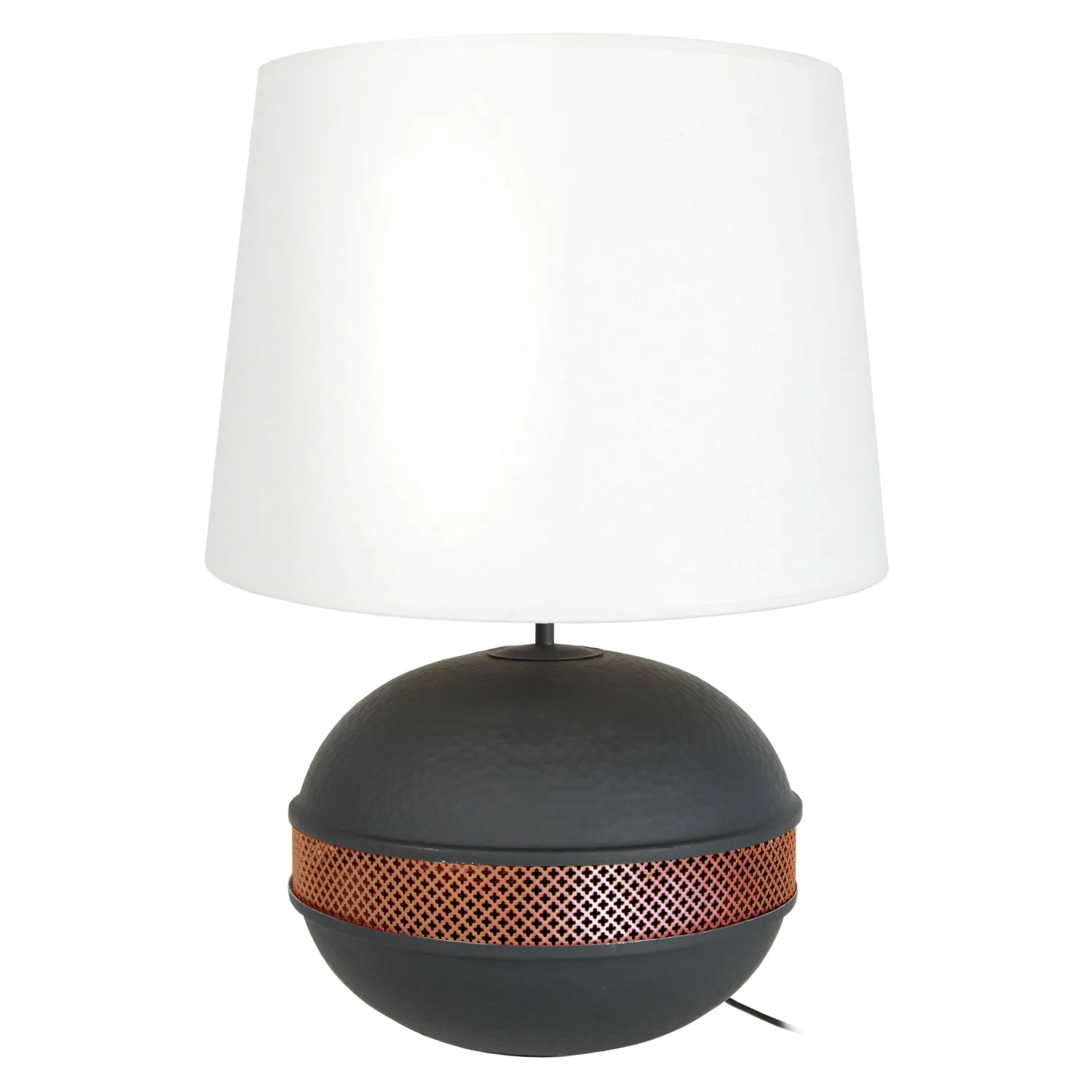 Tosel Saigon Boule lampada da tavolo 40x60cm nera metallo