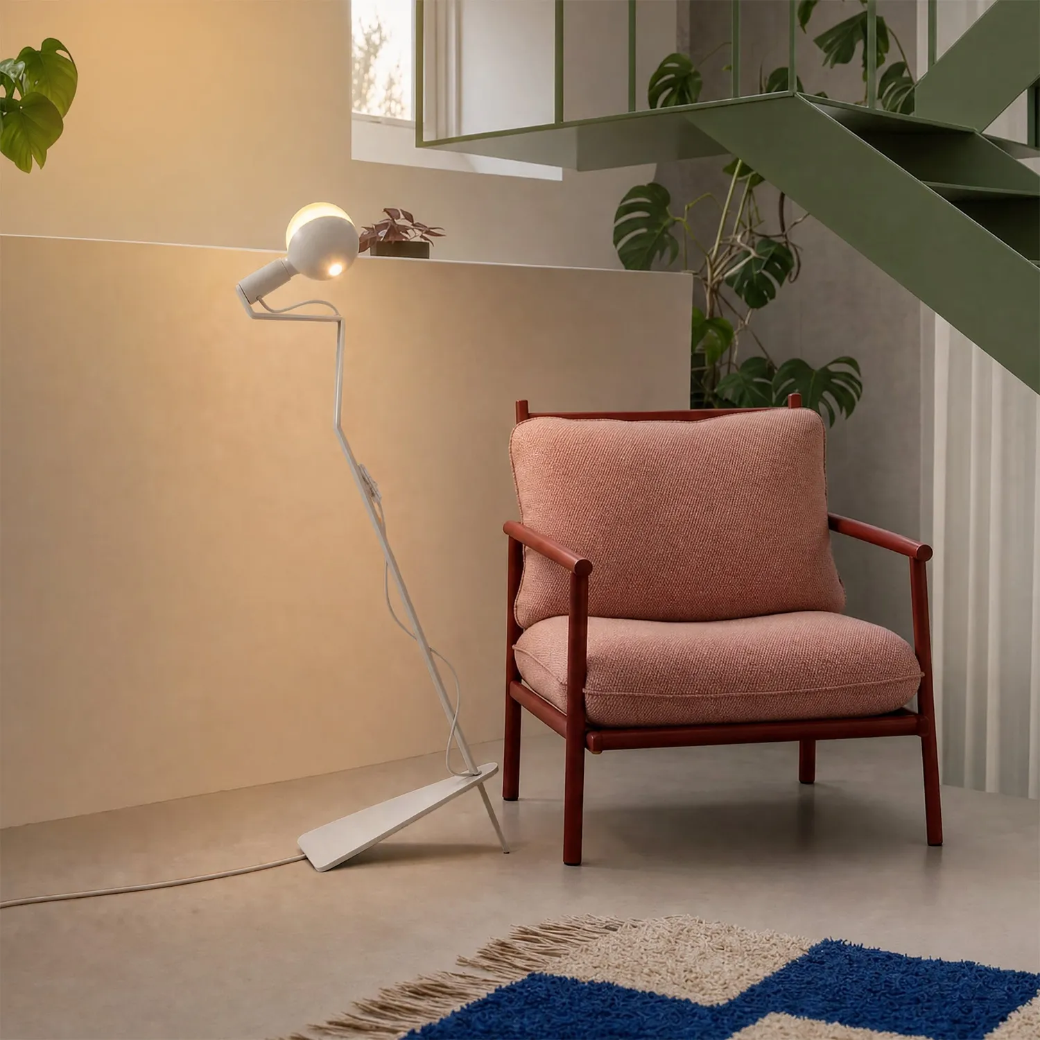 Creative Cables Filotto Mario Talia lampada terra bianca con lampadina