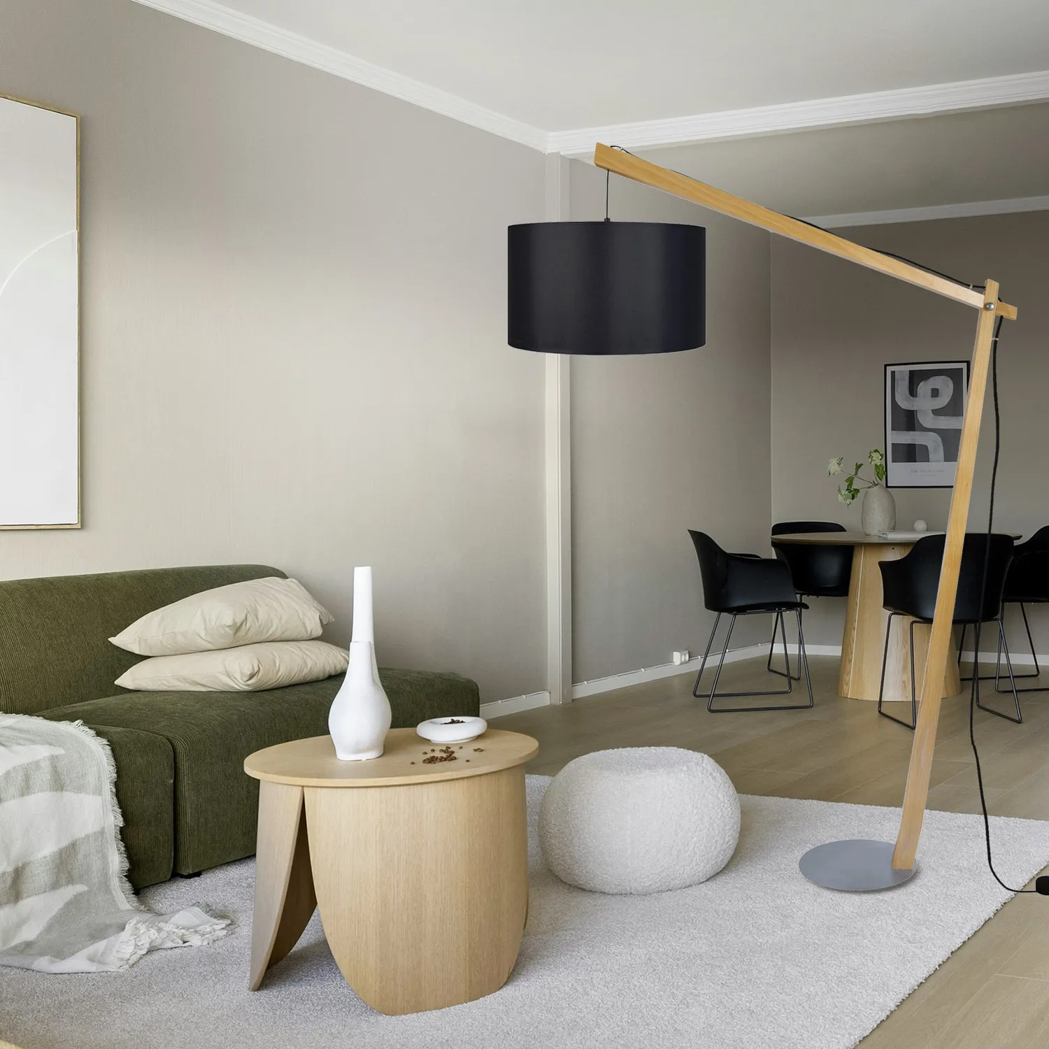 Tosel Belfort Cylinder piantana legno naturale ecrù 40x165 cm
