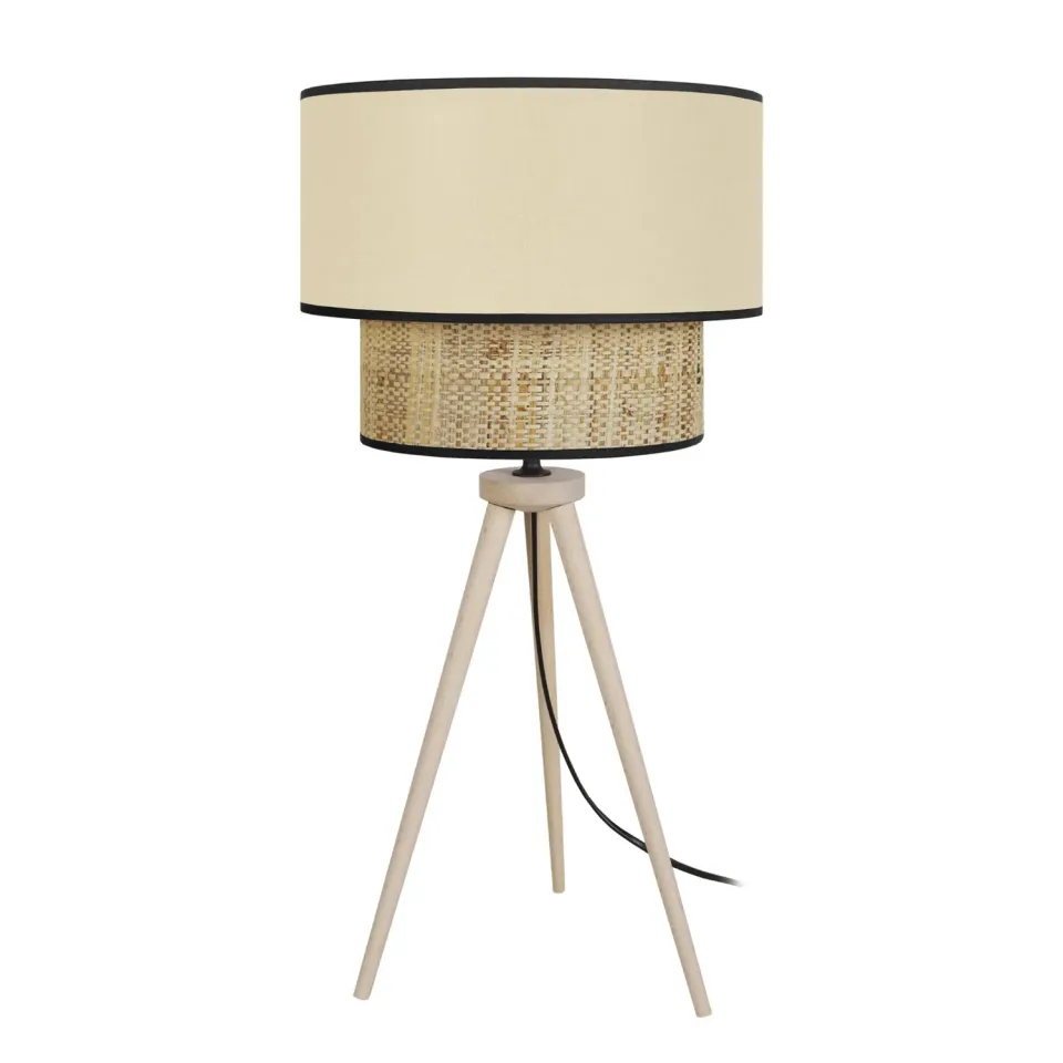 Tosel Cochin T lampada tavolo treppiede naturale crema 50 cm