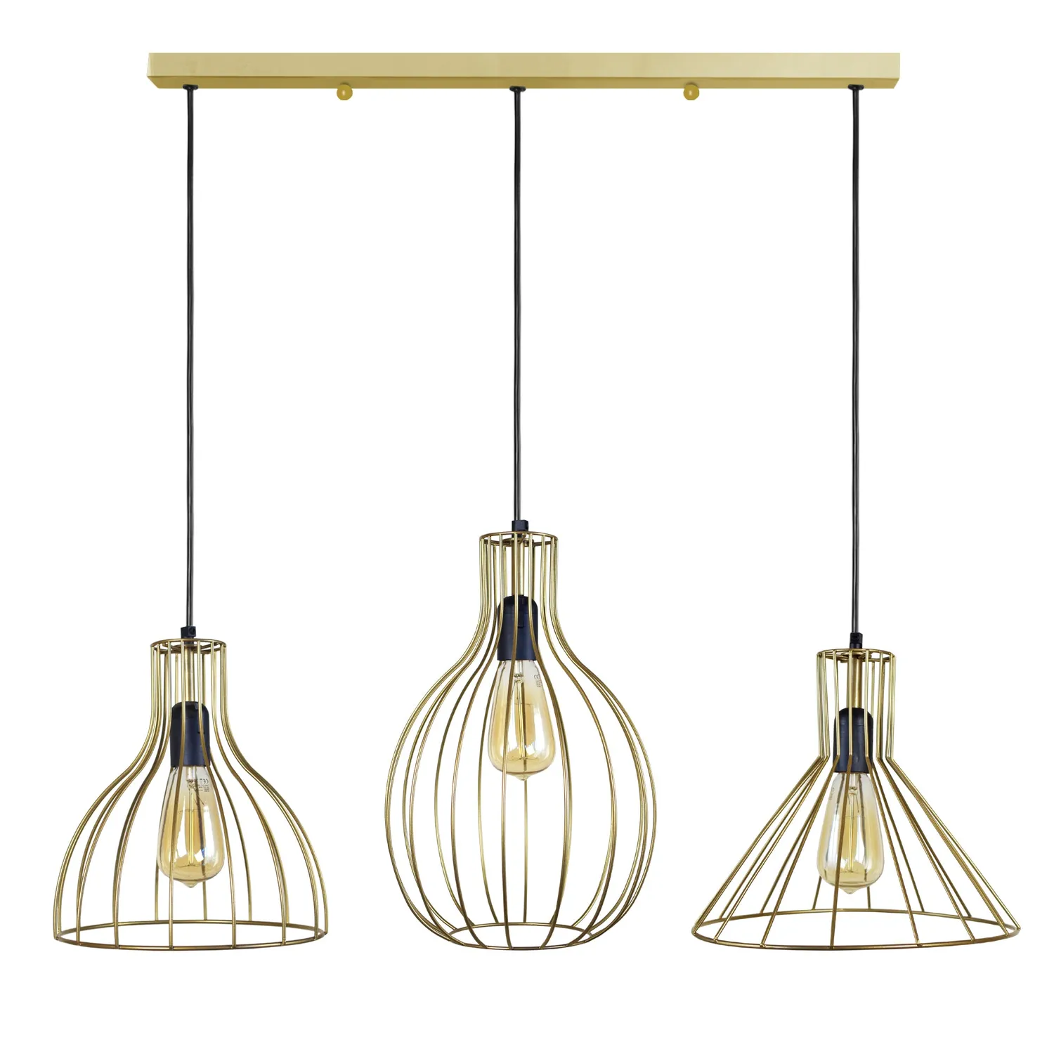 Tosel Rugby lampadario barra bianco 90 cm 3 luci E27