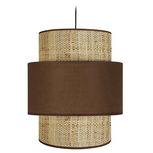 Tosel Cochin lampadario a sospensione verde 40x100cm tessuto
