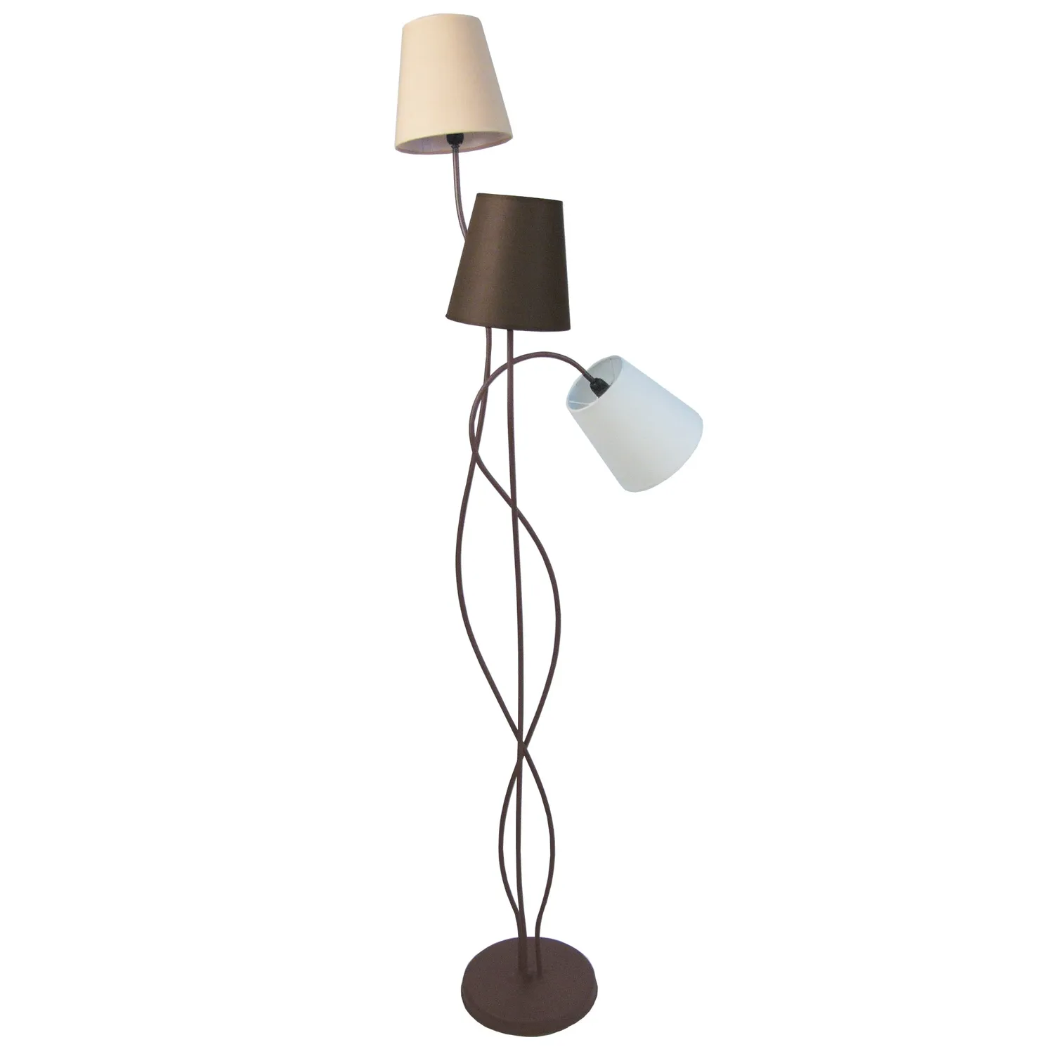 Tosel Nice piantana metallo 3 luci marrone E14