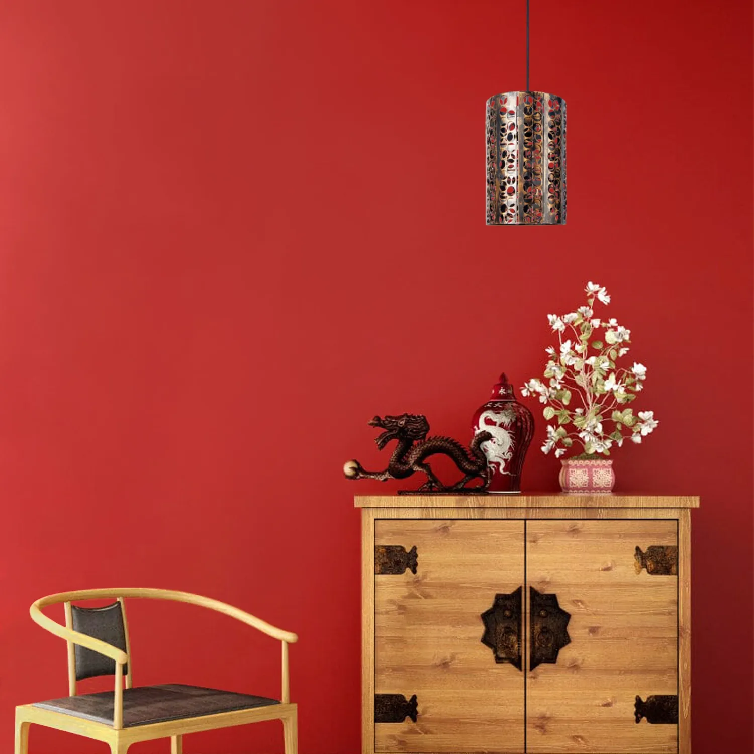 Tosel Zen sospensione cilindrica nera D18 E27