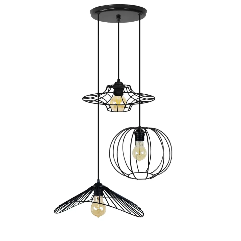 Tosel Asolo Lady Ufo lampadario 45 cm bianco metallo