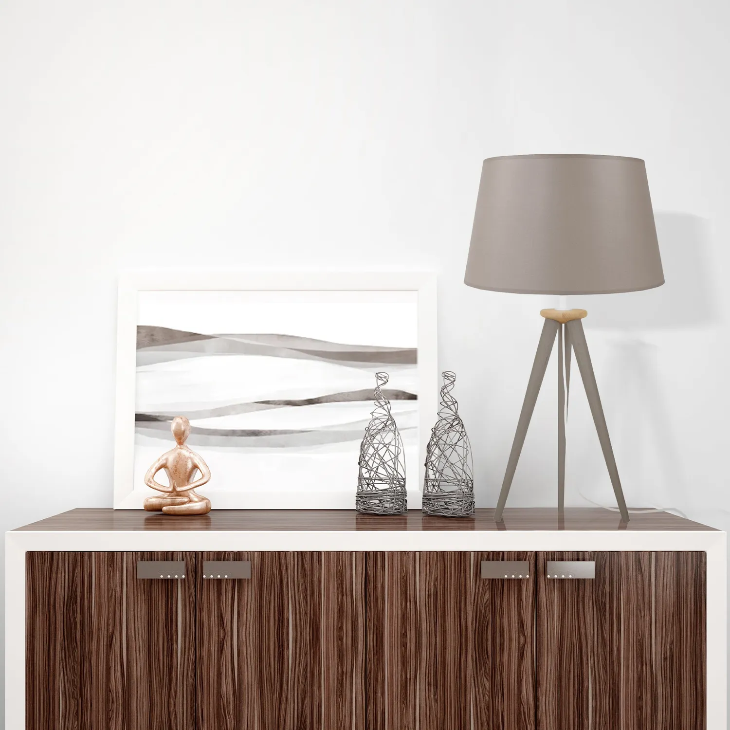 Tosel Arhus lampada da tavolo 30x56cm treppiede naturale