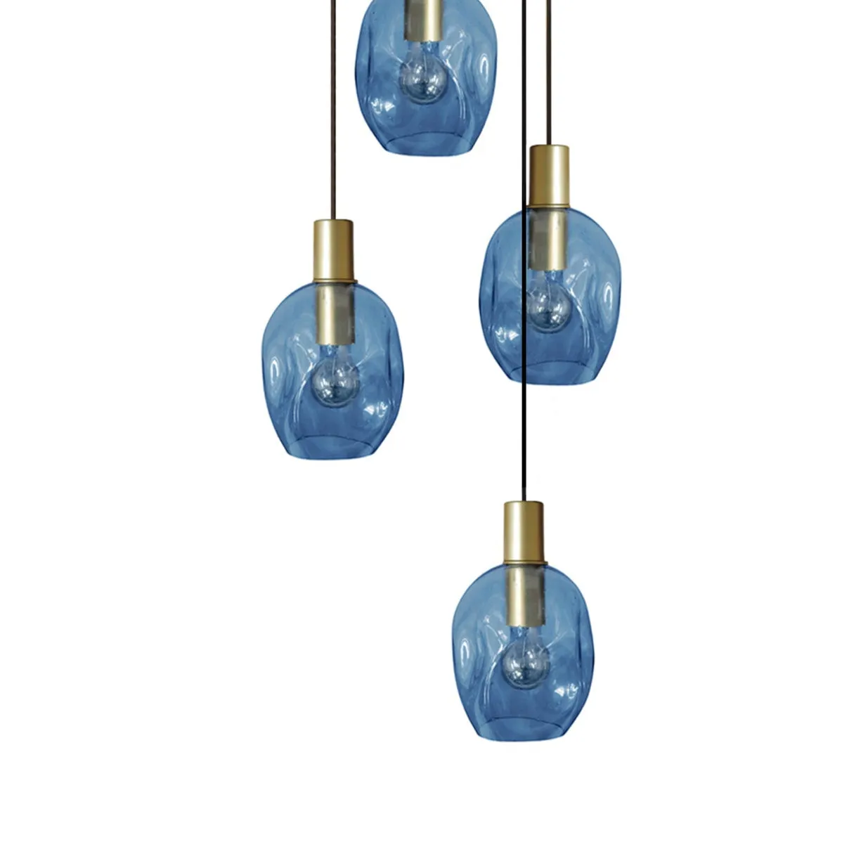 Tosel Vingolf lampadario oro trasparente 40x100 cm vetro