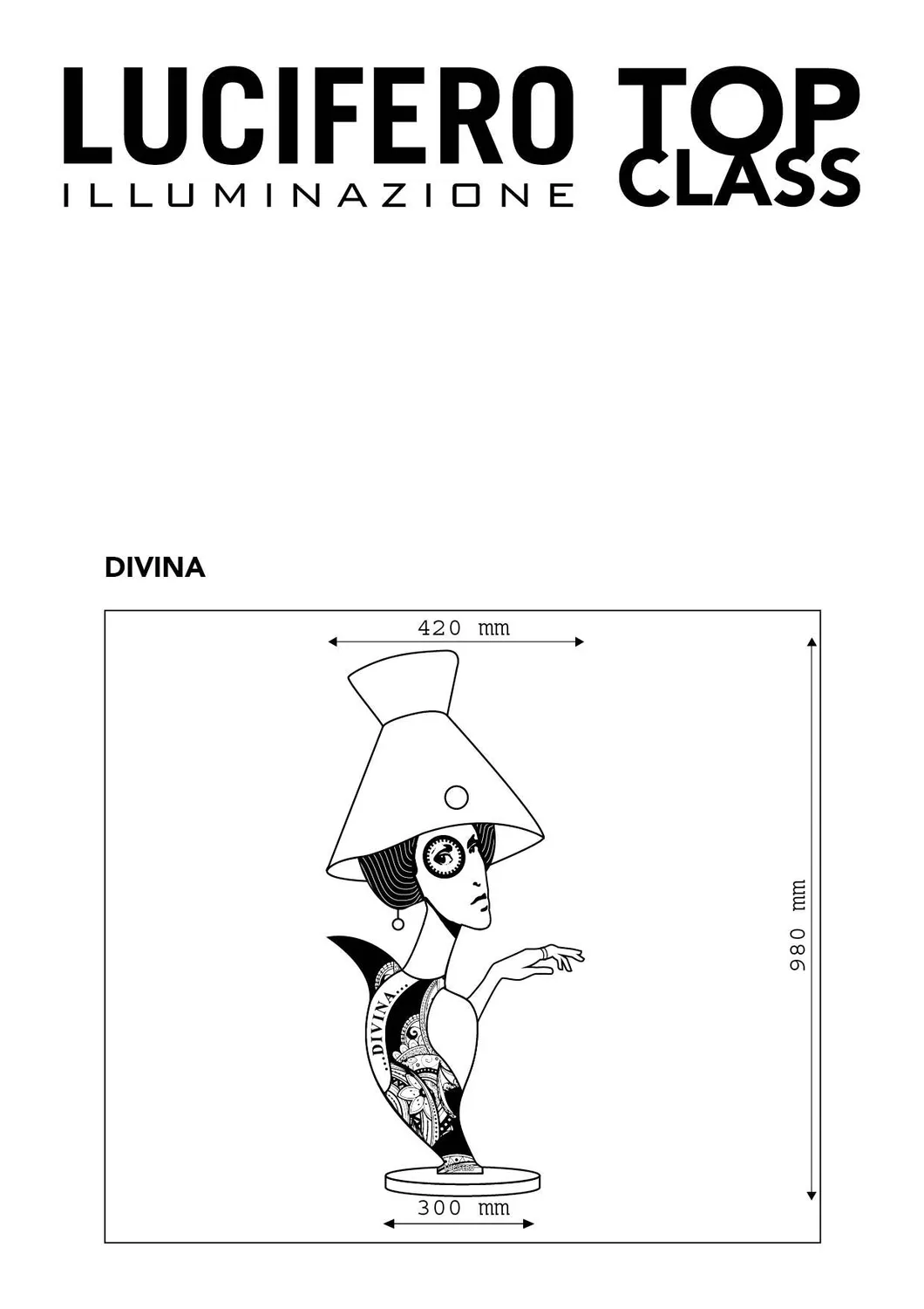 Lucifero Top Class Divina lampada da tavolo cotone