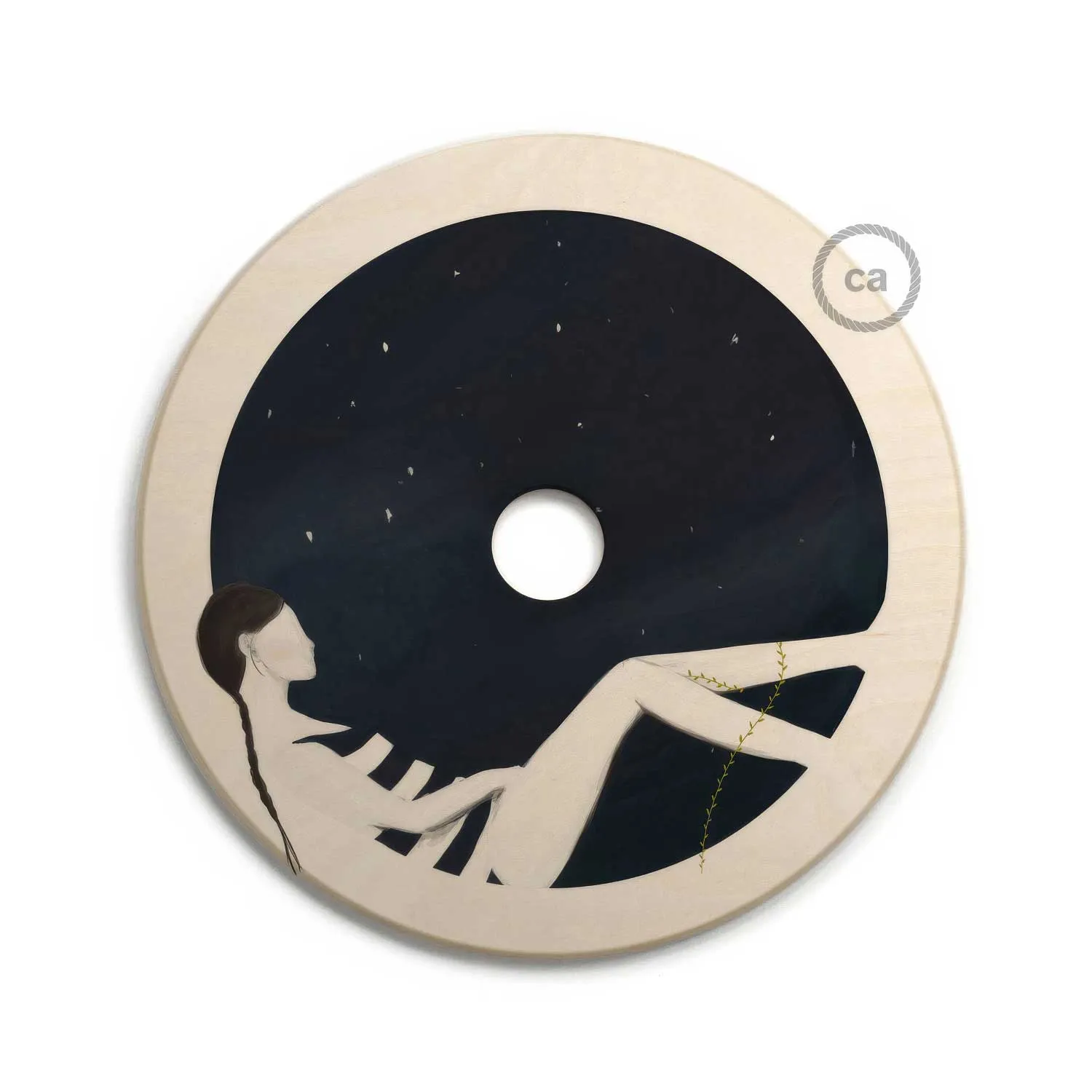 Creative Cables UFO Chiara Fuca paralume legno 33 cm bifacciale