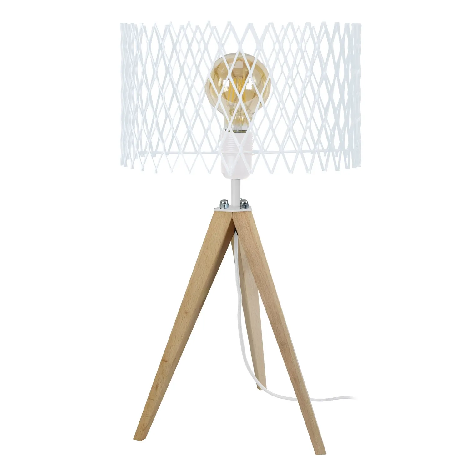 Tosel Aster lampada treppiede naturale nero 30x54cm
