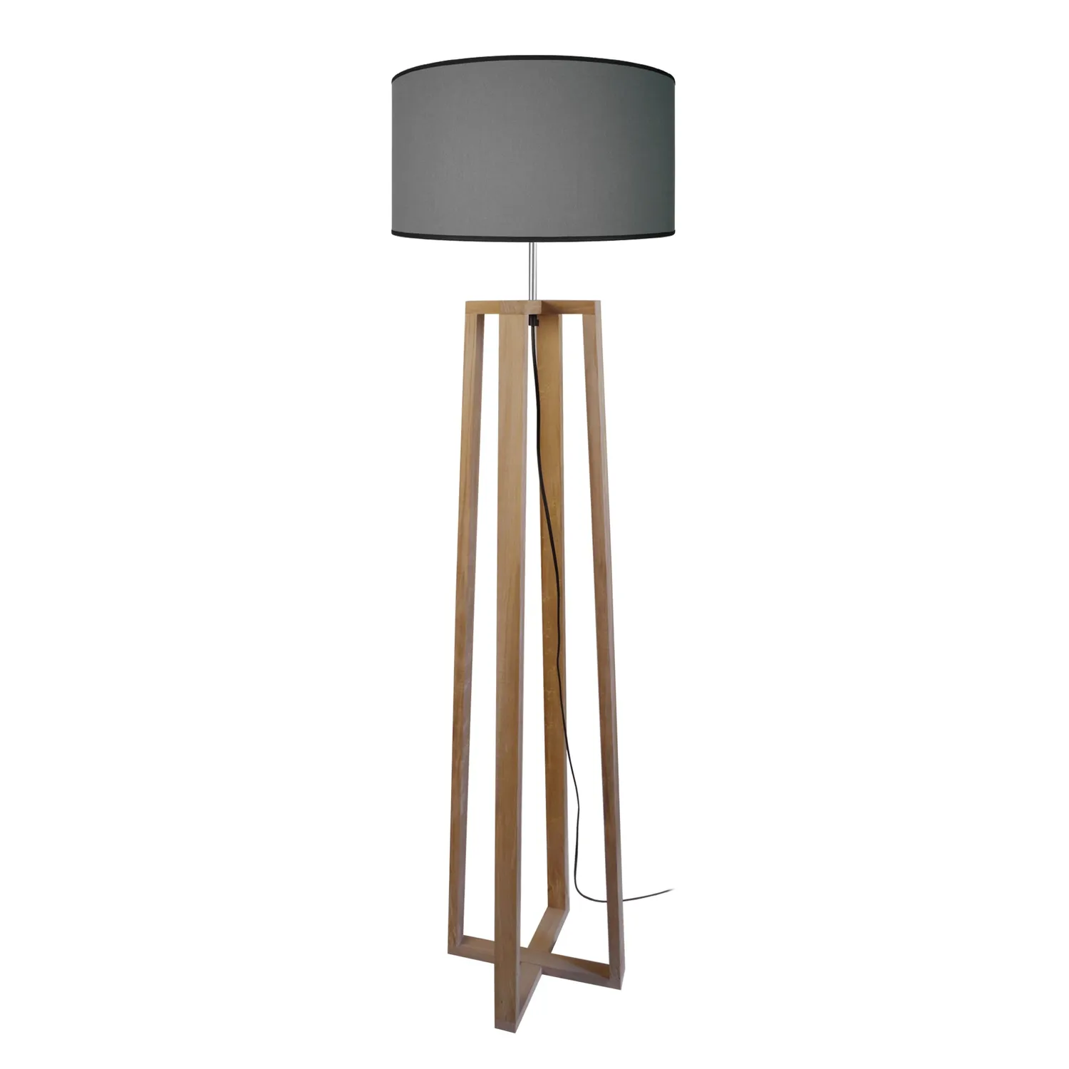 Tosel Manon Piantana Legno Naturale Nera 40x155 E27