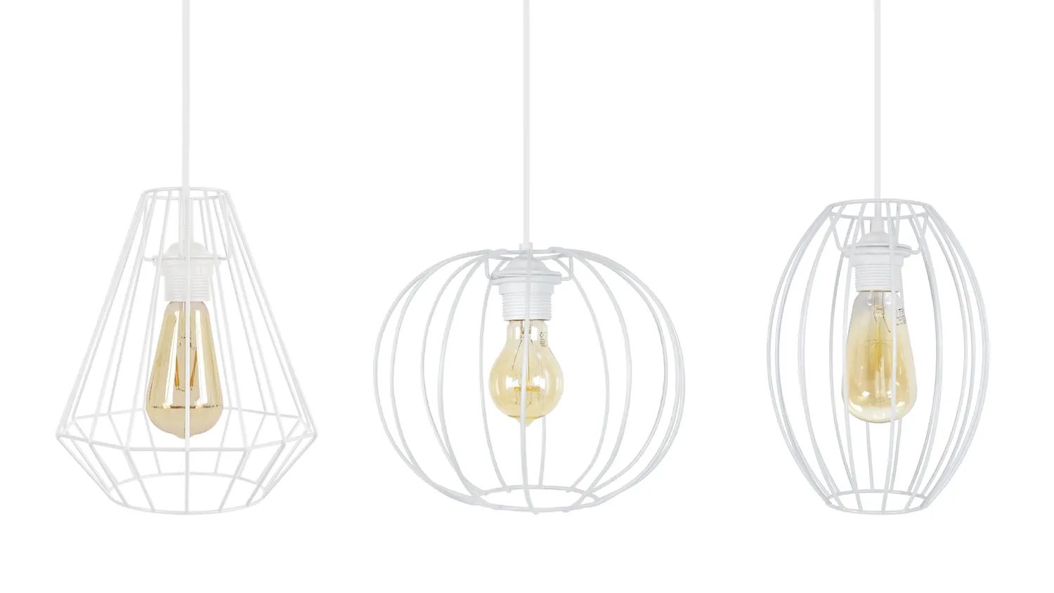 Tosel Diamond Pacentro Asolo lampadario 90 cm bianco 3 luci