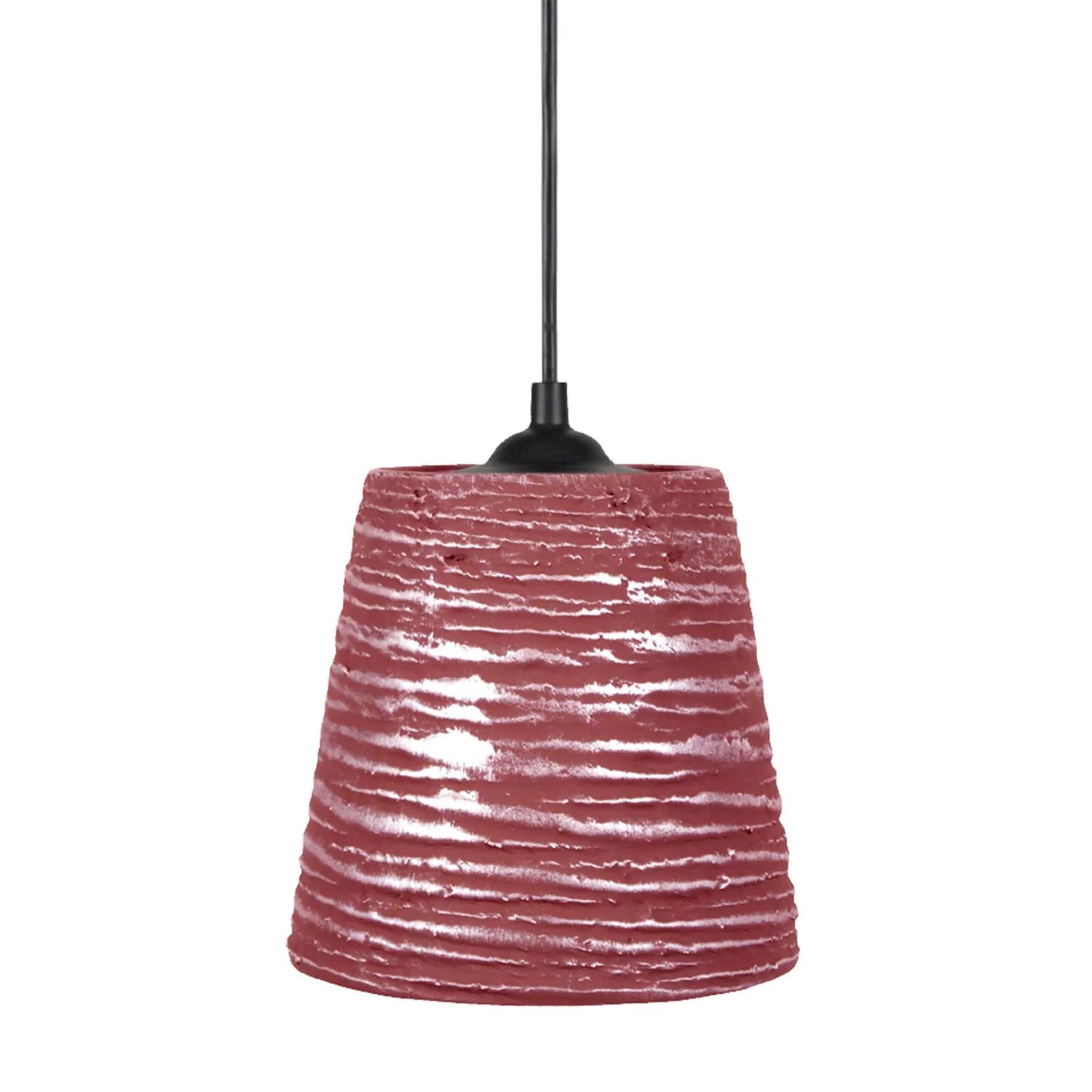 Tosel Lamas sospensione ceramica bianca conica E27