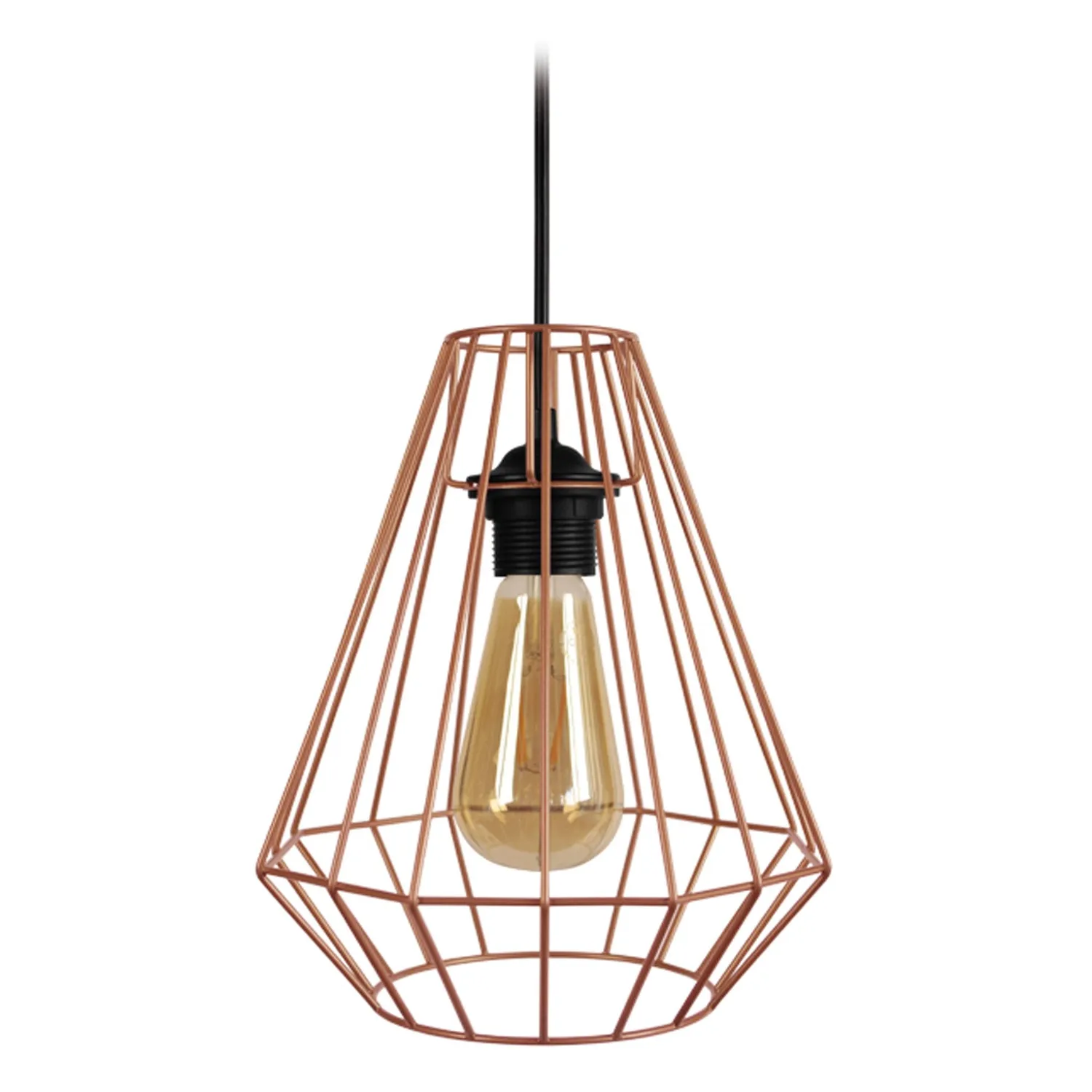 Tosel Diamond A sospensione metallo conica nera 20x100cm