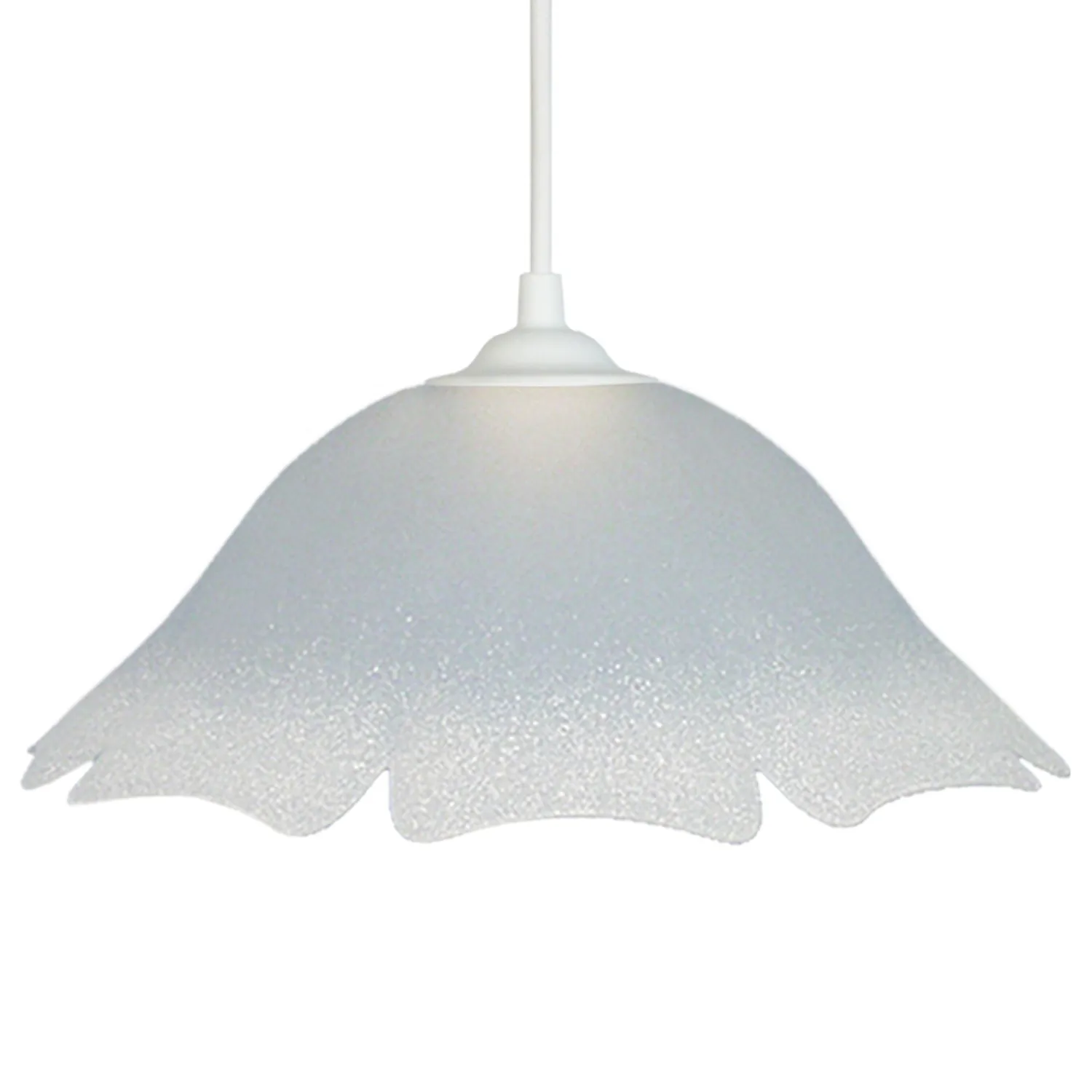 Tosel Clochete sospensione vetro bianco satinato 35x100 cm