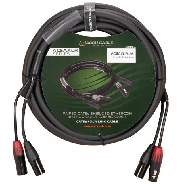Accu-Cable AC5AXLR-25 cavo 7,6m CAT5e+XLR segnale
