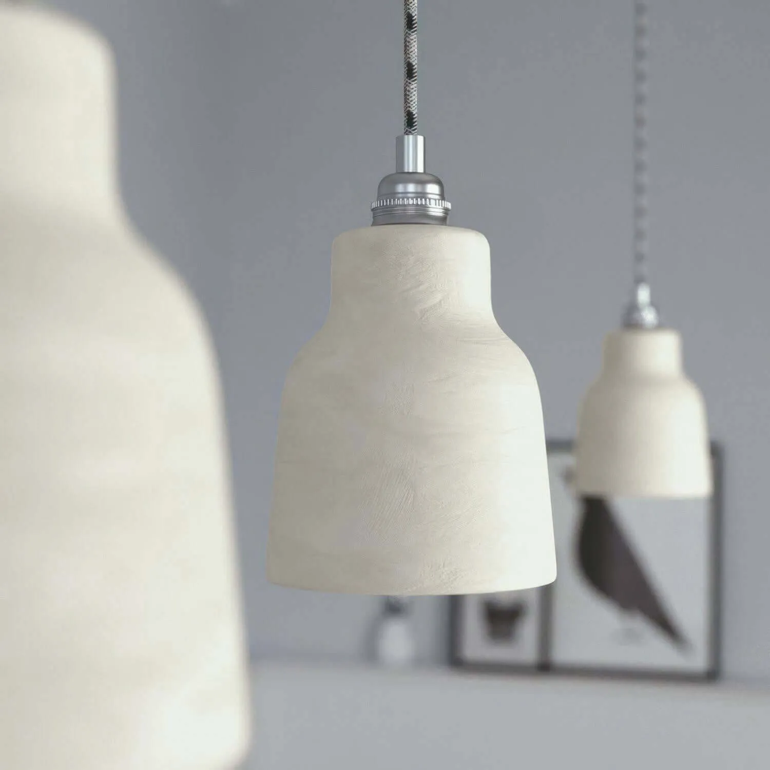 Creative Cables Materia Vaso paralume ceramica tortora striato