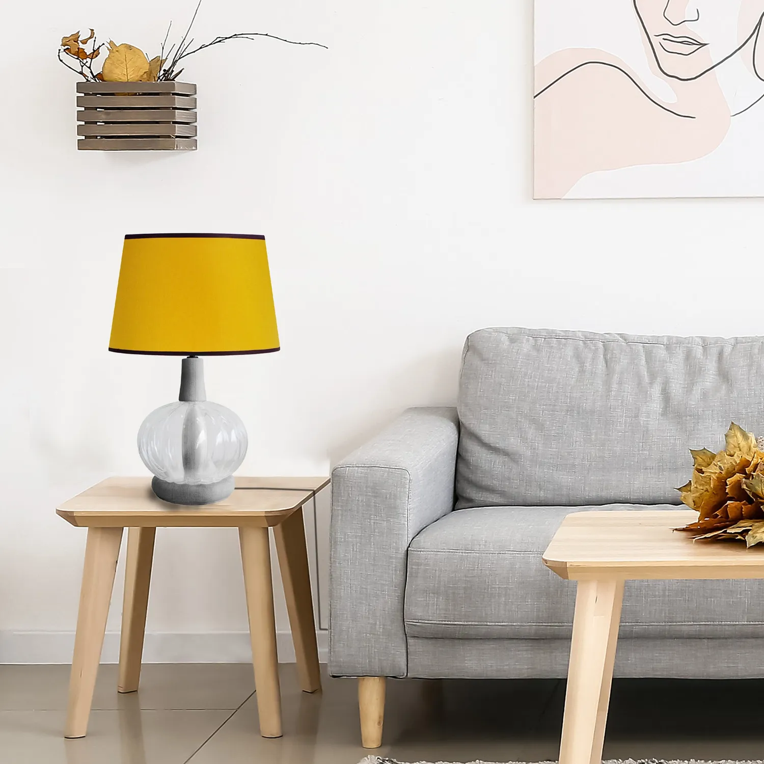 Tosel Marseille lampada da tavolo colonna naturale 55 cm