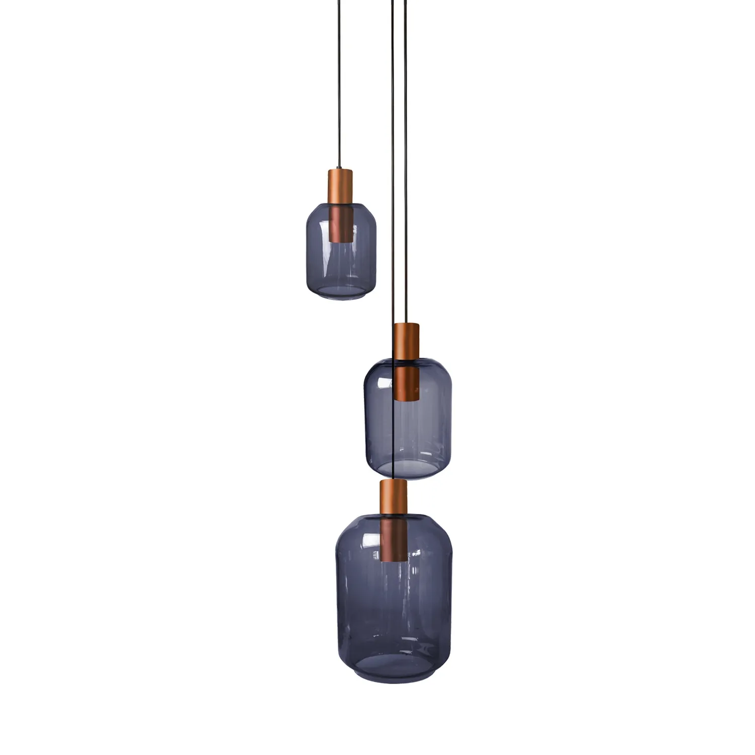 Tosel Svalbard Small lampadario rame trasparente vetro
