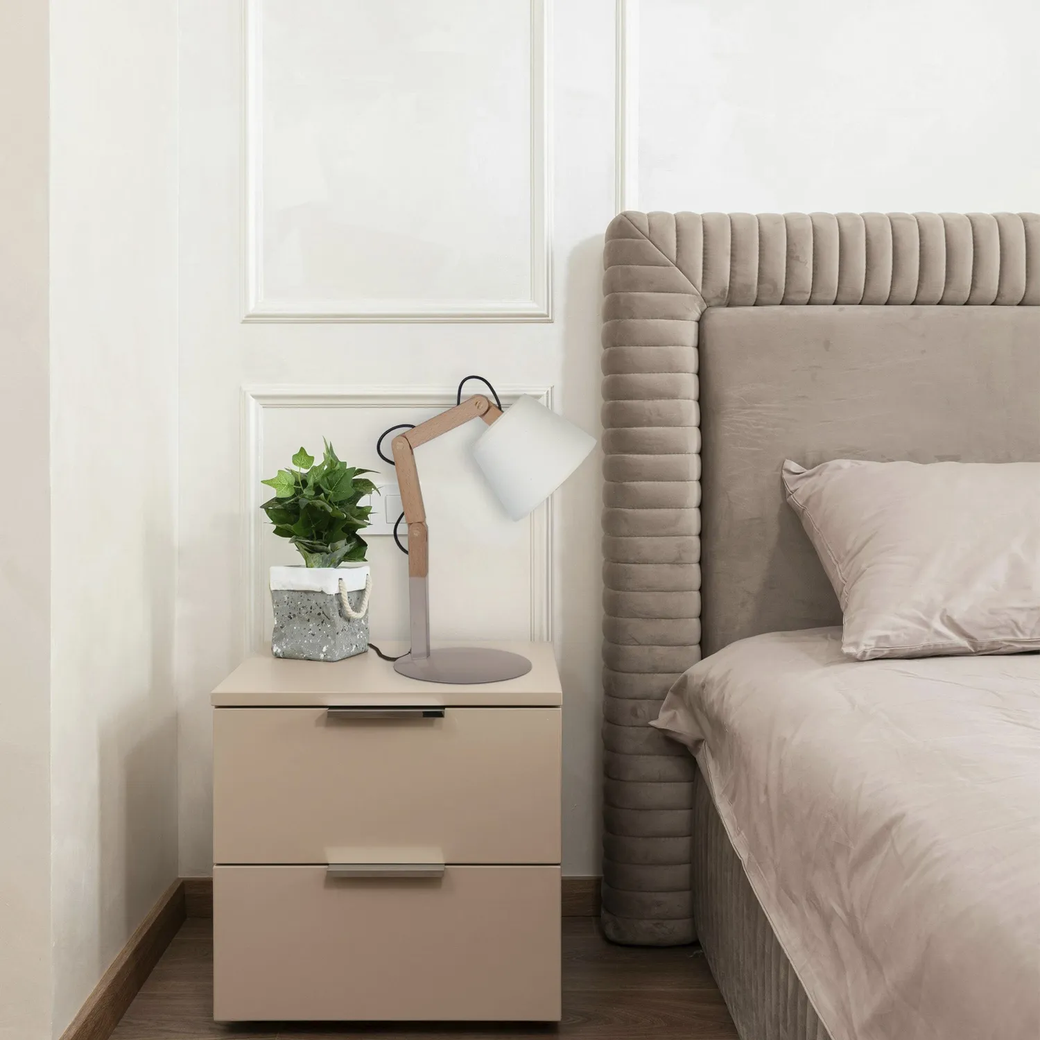 Tosel Freki lampada da tavolo naturale 45 cm legno