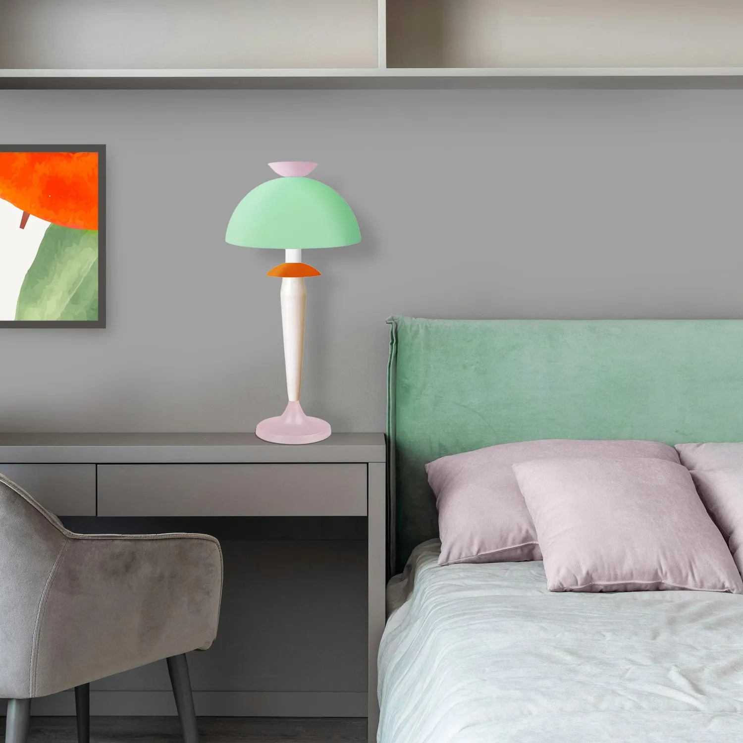 Tosel Astrid Lampada da Tavolo Blu 30x52 cm in Metallo