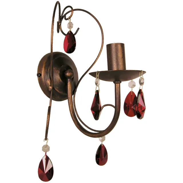 Tosel Pampilles applique marrone oro 25 cm braccio