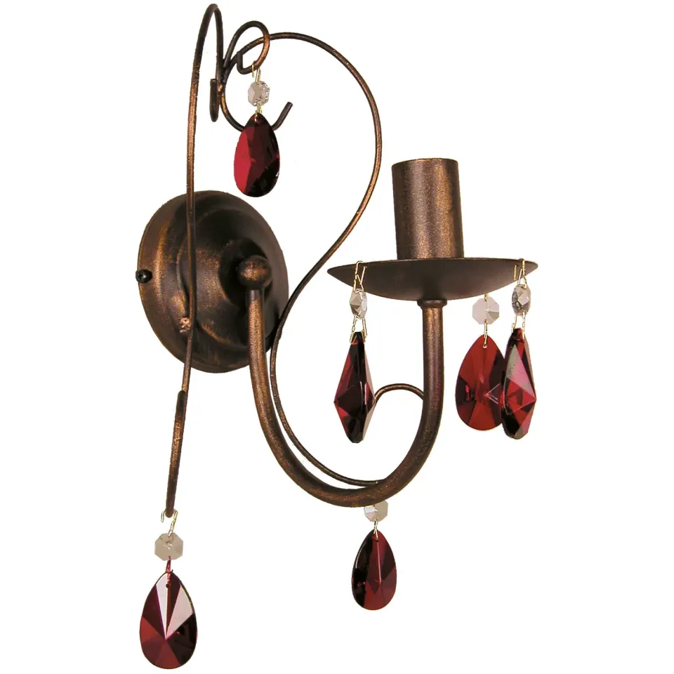 Tosel Pampilles applique marrone oro 25 cm braccio
