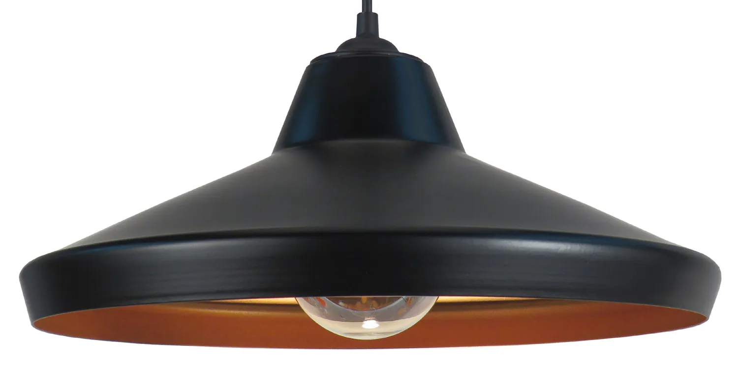 Tosel Upernavik A sospensione conica nera E27
