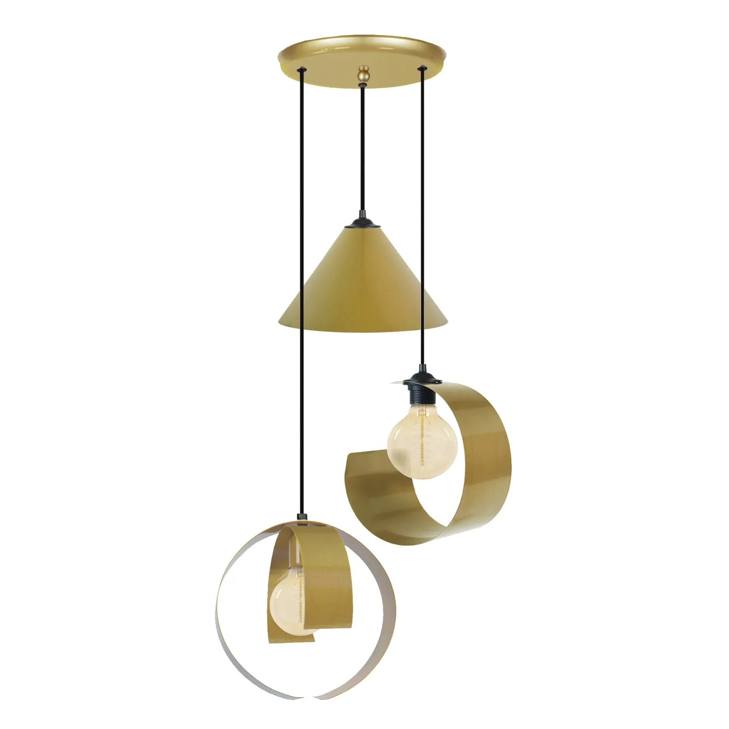 Tosel Kone Lune Touvois lampadario 40x90cm avorio metallo