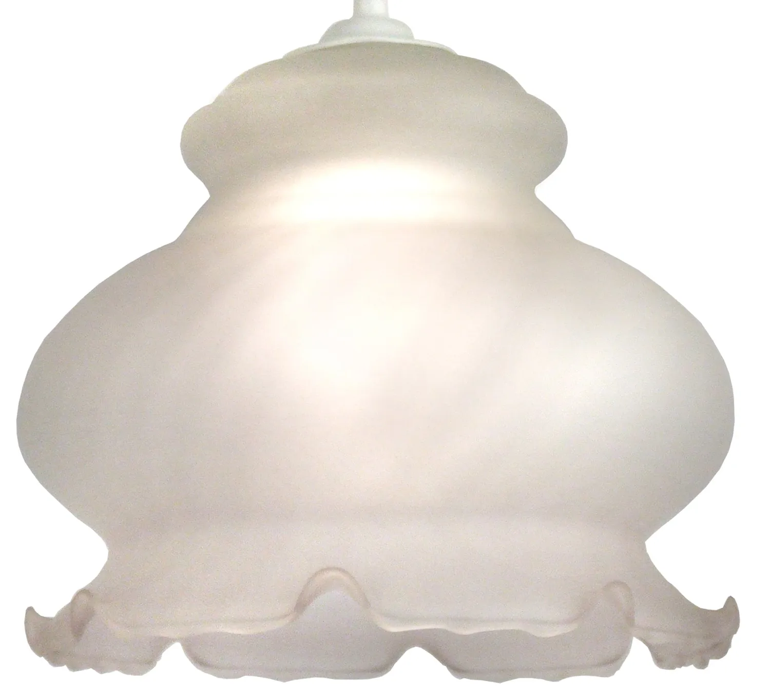 Tosel Avila sospensione vetro bianca 17x100 cm cupola