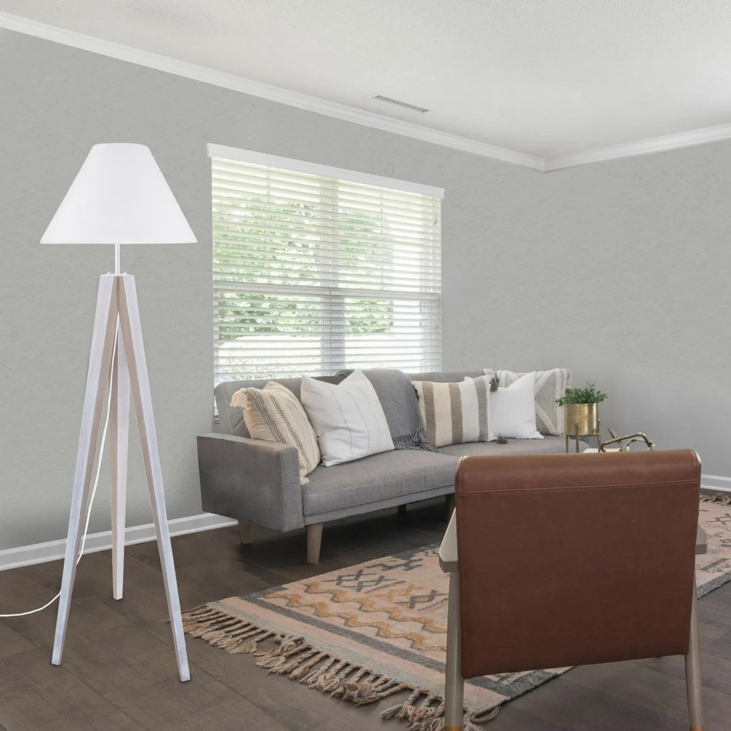 Tosel Idun piantana treppiede 40x155cm naturale ecru