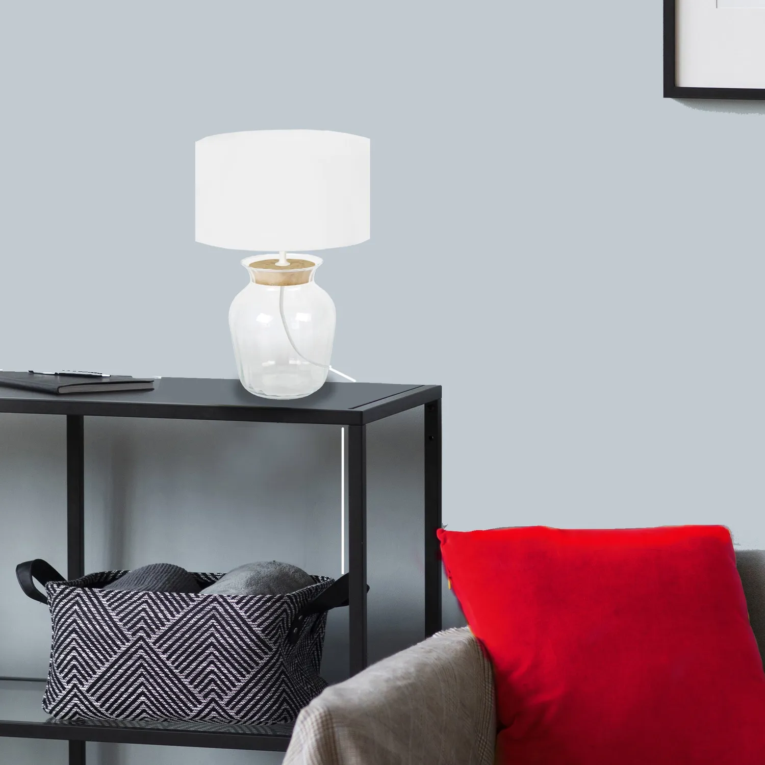 Tosel Pot Lampada da Tavolo Vetro Trasparente 45 cm E27