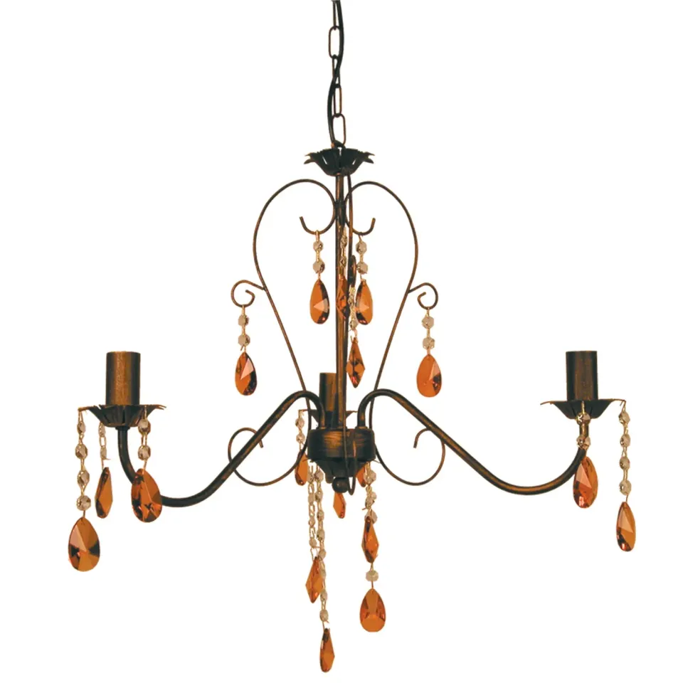 Tosel Pampilles lampadario 3 luci marrone 44 cm E14