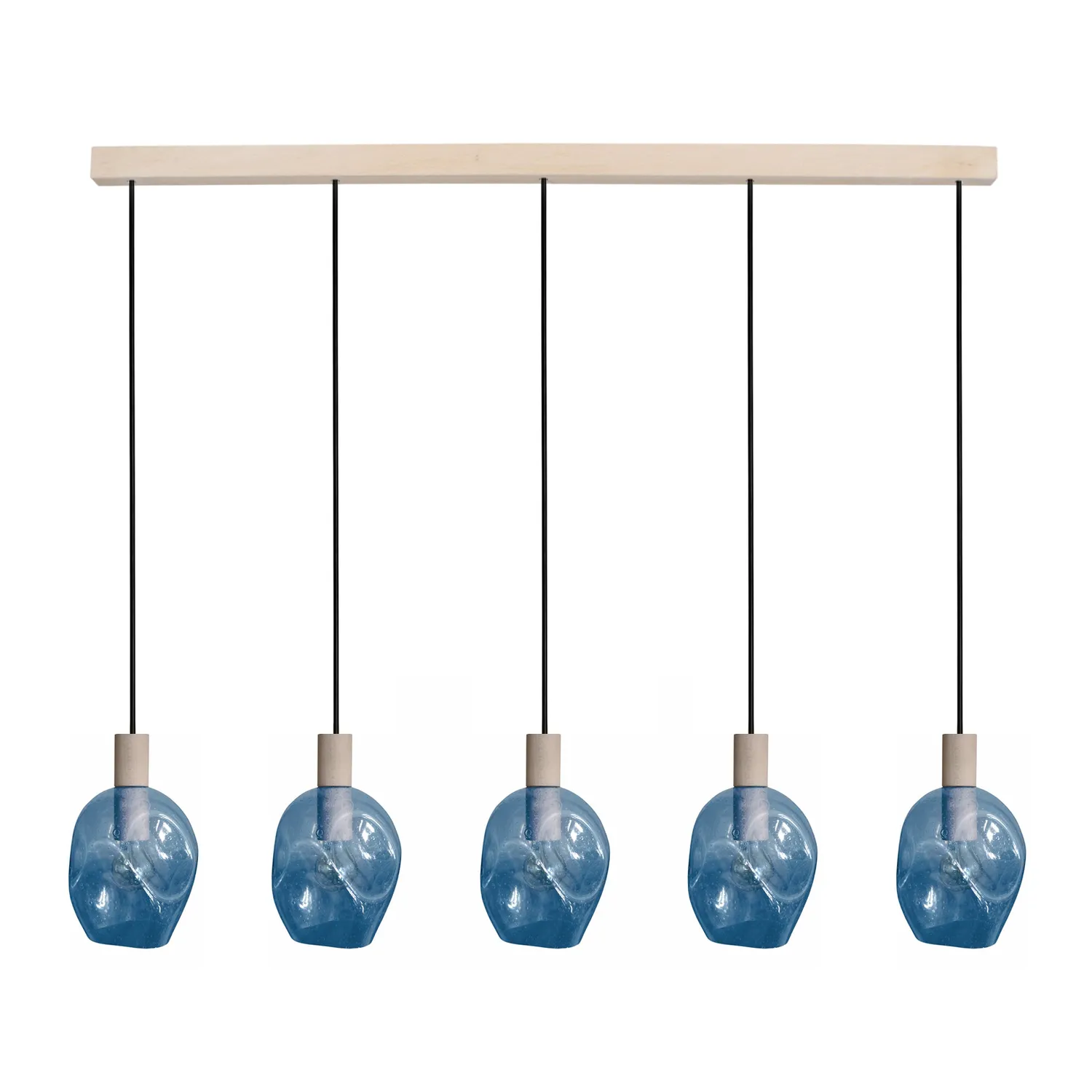 Tosel Vingolf lampadario legno 5 luci trasparente