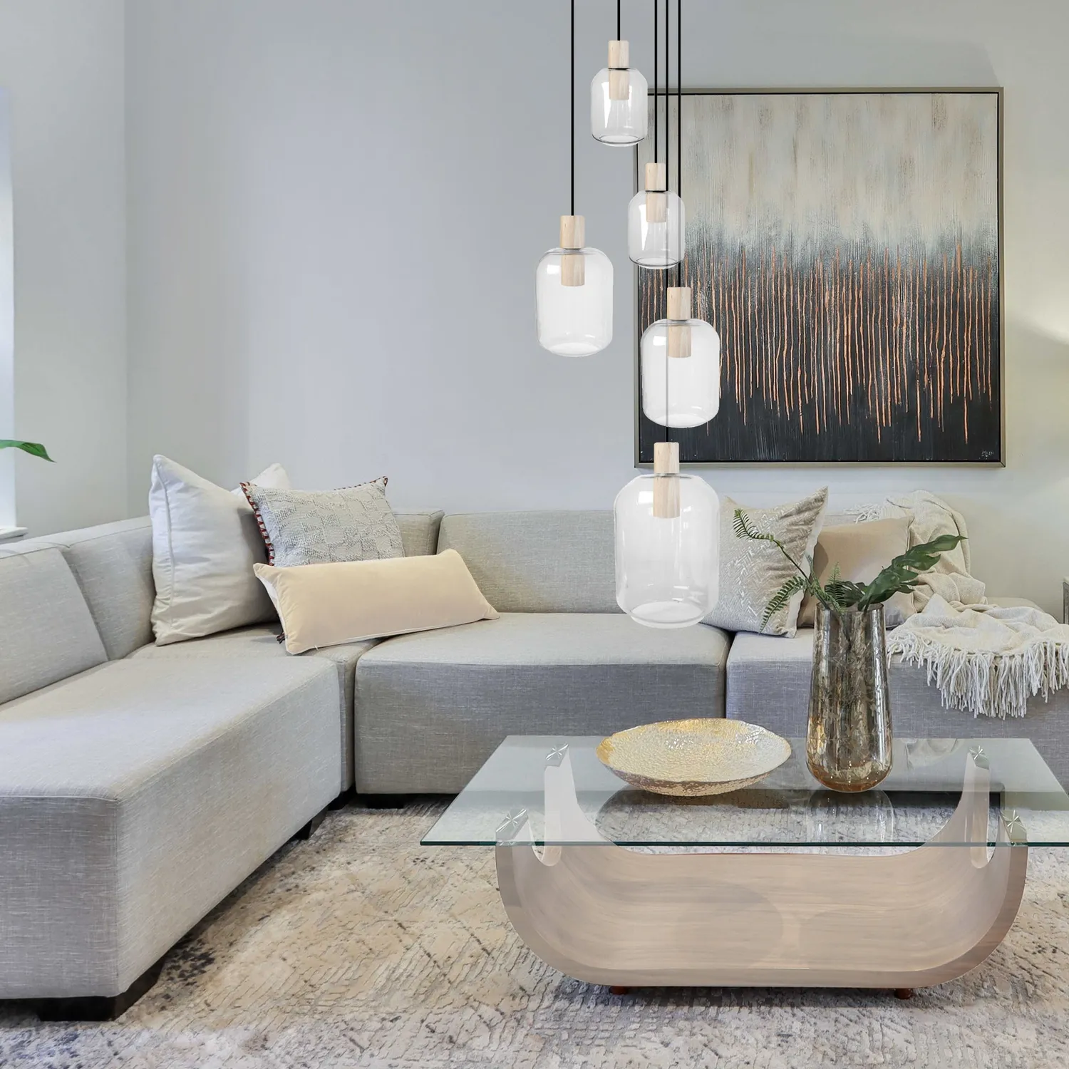 Tosel Svalbard SMB lampadario legno trasparente