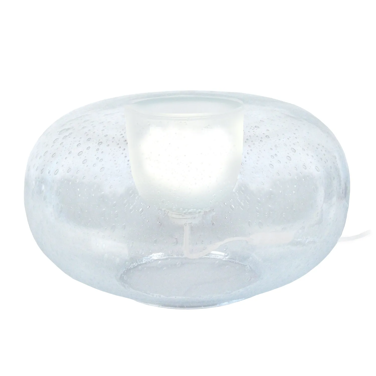 Tosel Muna Lampada Tavolo 35x19 cm Trasparente Bianco